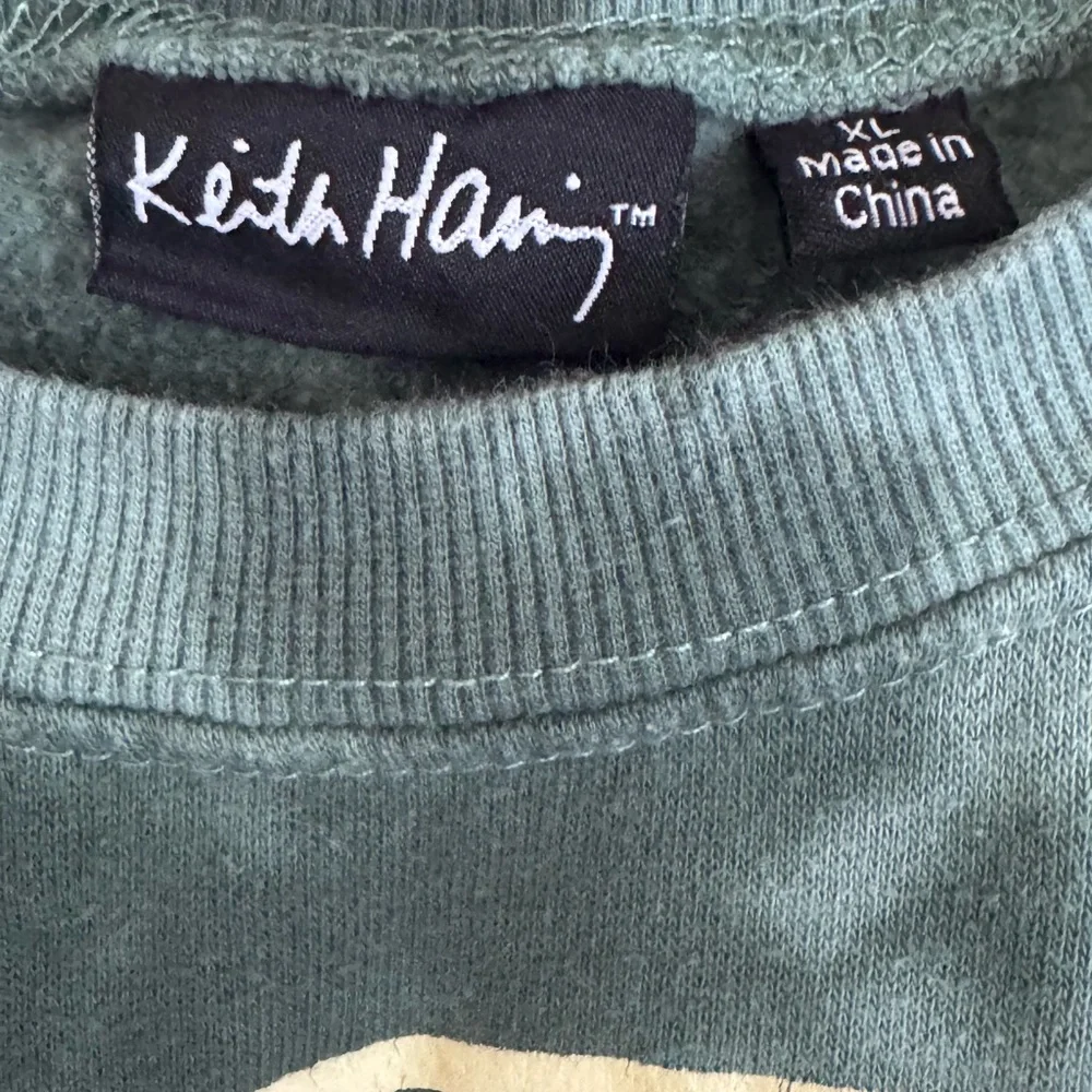 Keith Haring | Green | Tie Dye | Cropped Graphic Sweatshirt
